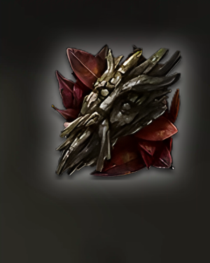 Buy PoE 2 Cirel’s Cultivation Lineage Support Gem icon showing wooden mask design