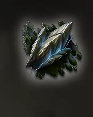 Buy PoE 2 Eonyr’s Thunder Lineage Support Gem icon showing jagged lightning crystal in leaves