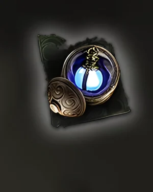 Buy PoE 2 Morgana’s Tempest Lineage Support Gem icon showing glowing blue orb in silver locket
