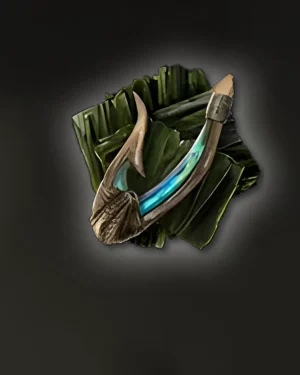 Buy PoE 2 Tasalio’s Rhythm Lineage Support Gem icon showing curved bone hook on leaves