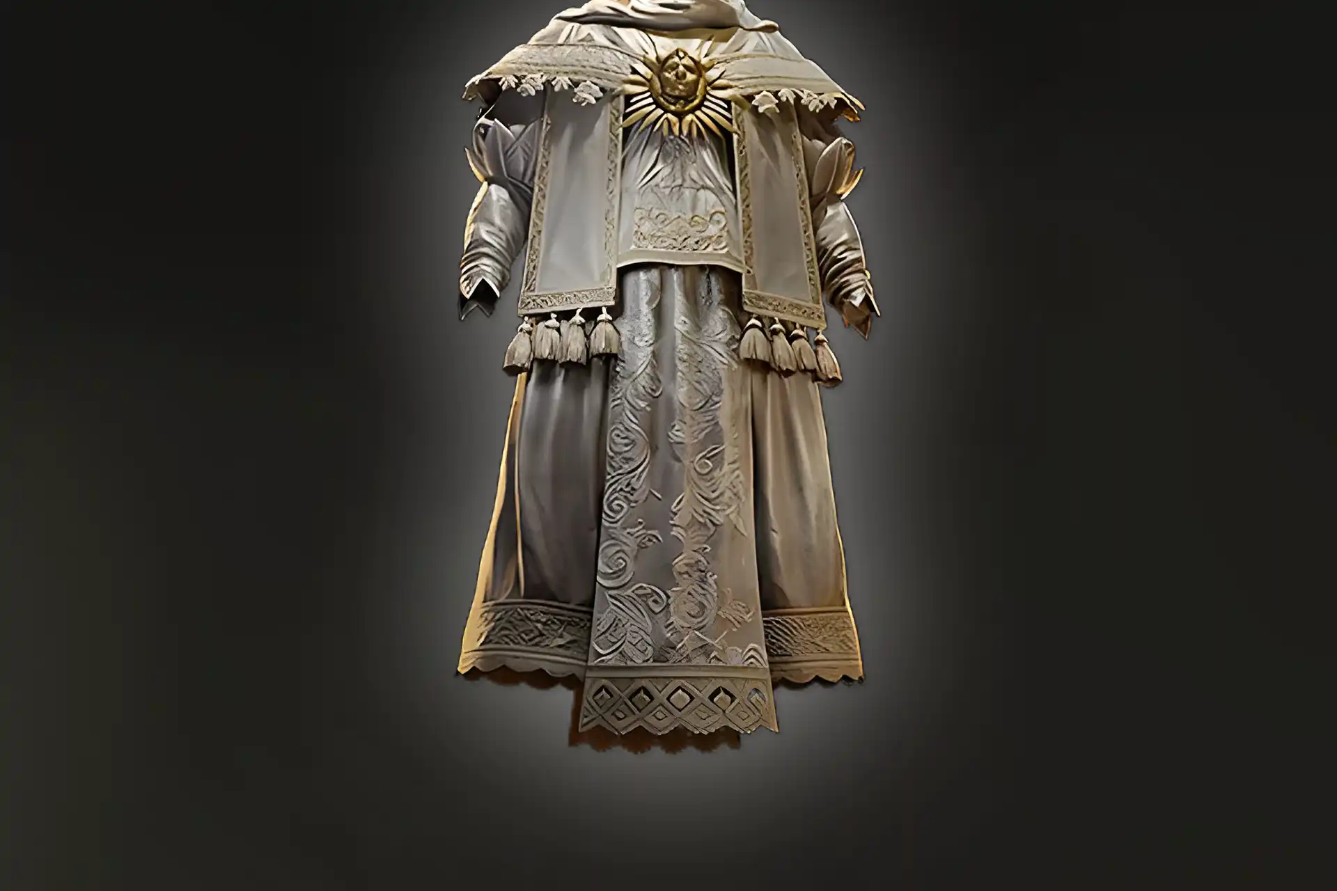 PoE 2 Silks of Veneration unique chest armour with detailed robes and golden emblem