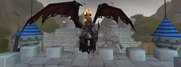 Demon Hunter wielding Flamereaper Mage Tower weapons in World of Warcraft