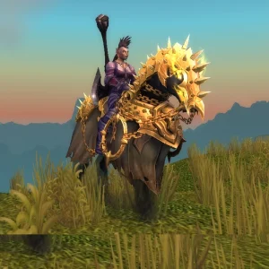 Fallen Charger mount galloping through the Maw – one of the rarest mounts in Shadowlands