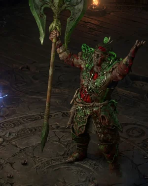 PoE 2 Tavakai Carry – powerful Tavakai boss encounter character with nature-themed armor and axe