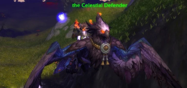 Realm First! Celestial Defender title with Shaman Mist of Pandaria Challenge Mode Gold Set and Phoenix mount