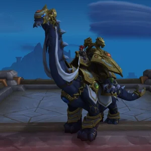 Trader's Gilded Brutosaur account house mount in World of Warcraft