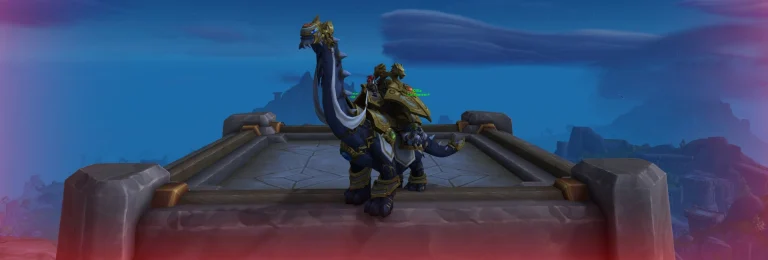 Trader's Gilded Brutosaur account house mount in World of Warcraft