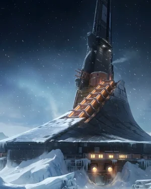 The snowy entrance to the orbital station on Europa, the starting point when you Buy Deep Stone Crypt Carry for top-tier loot.