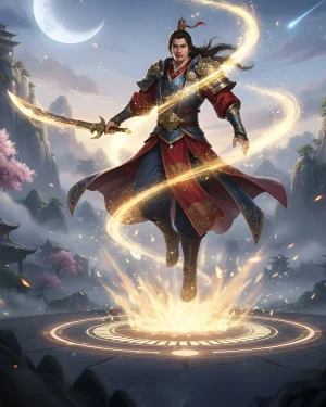 Buy Where Winds Meet Leveling Boost – character from game leveling up with XP effects
