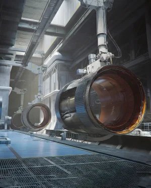 ARC Raiders Stella Montis Boost showing industrial mountain facility with massive machinery and indoor raid environment
