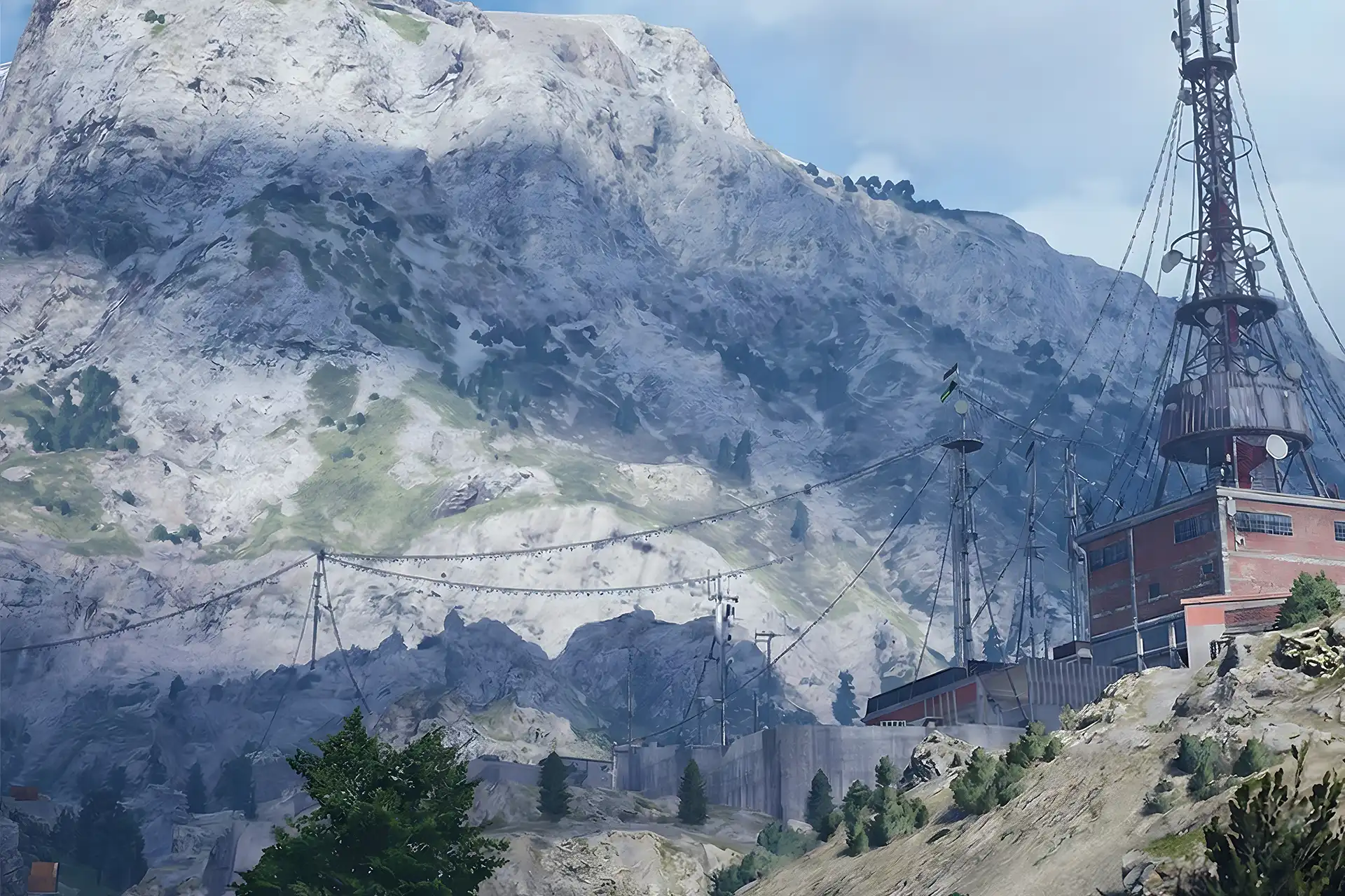 ARC Raiders Blue Gate raid map with mountain base structures and advanced extraction routes