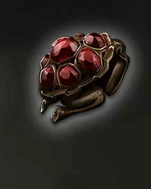Buy PoE 2 Jiquani’s Thesis Soul Core icon showing red jeweled beetle design