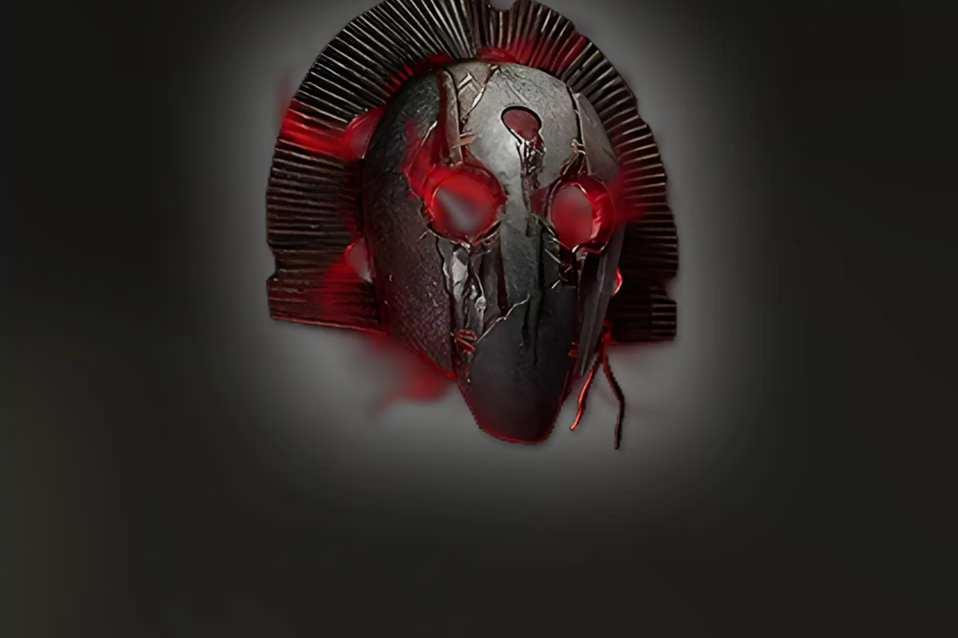 Detailed view of the Mask of the Sanguimancer helmet in Path of Exile 2. Buy PoE 2 Mask of the Sanguimancer item