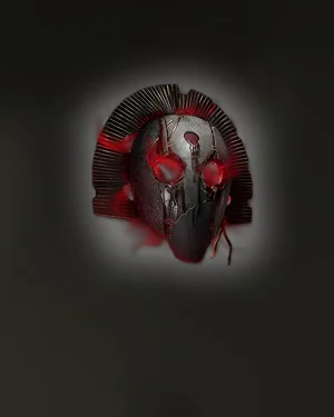 Mask of the Sanguimancer Unique Face Mask with red glowing eyes - Buy PoE 2 Mask of the Sanguimancer