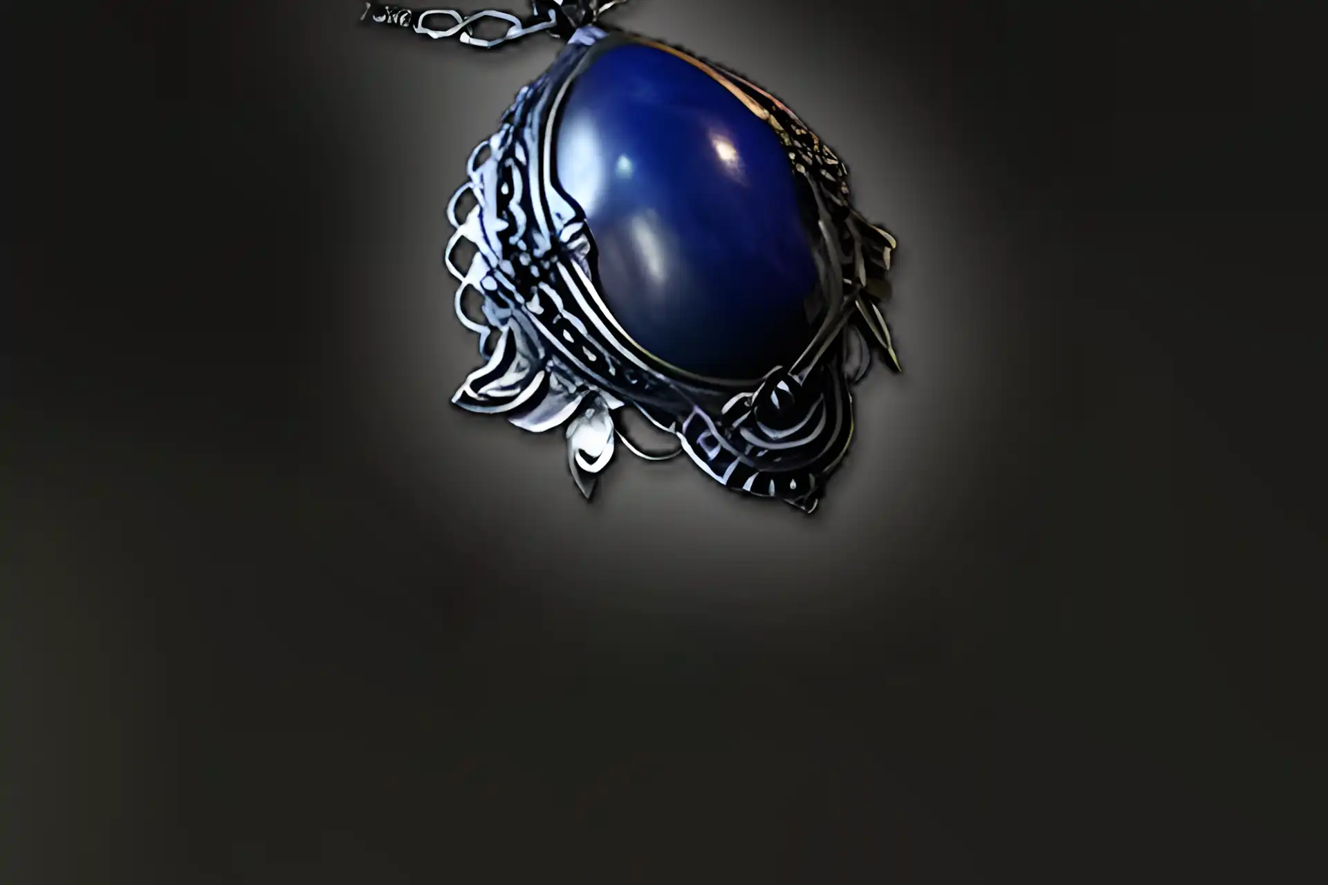 Detailed view of the blue stone amulet floating in darkness - Buy PoE 2 Stone of Lazhwar
