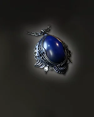Buy PoE 2 Stone of Lazhwar - unique blue Lapis Amulet with silver setting