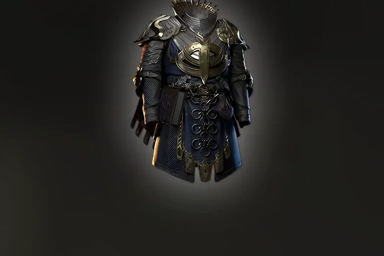 Buy PoE 2 Voll’s Protector – detailed ceremonial armour with gold crest and layered cloth