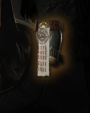 Buy Diablo 4 Arcadia Unique Pants icon showing armoured leggings with white tabard and red runes