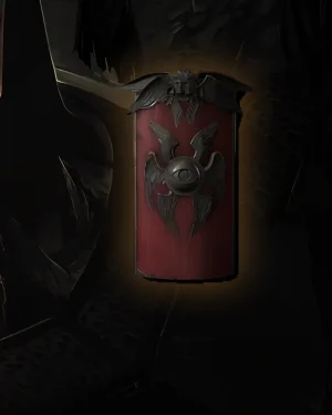 Buy Diablo 4 Gate of the Red Dawn Unique Shield icon showing crimson barrier design