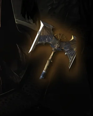 Buy Diablo 4 Sundered Night Unique Two-Handed Axe icon showing dark executioner blade
