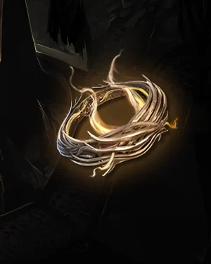 Buy Diablo 4 Wreath of Auric Laurel Unique Ring icon showing golden laurel band