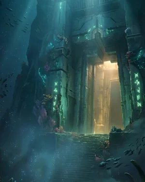 Guardians fighting a massive Hive Knight boss in the glowing green underwater arena of the Ghosts of the Deep dungeon, the final challenge of a Destiny 2 Ghosts of the Deep Carry.