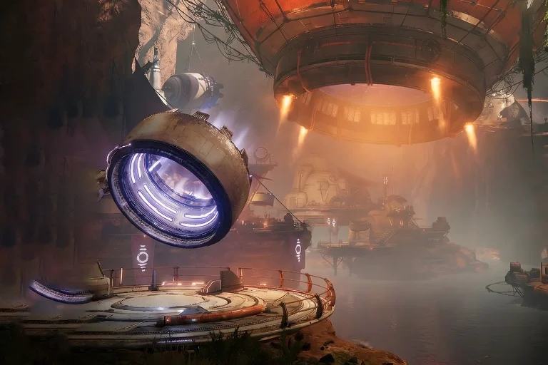 Guardians navigating a treasure-filled cavern with a massive skull entrance, illustrating the environment explored in a Destiny 2 Grasp of Avarice Carry.