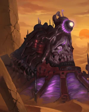 Hell on Rails Extreme Boost – FFXIV Doomtrain boss artwork with glowing purple core and corrupted mechanical design