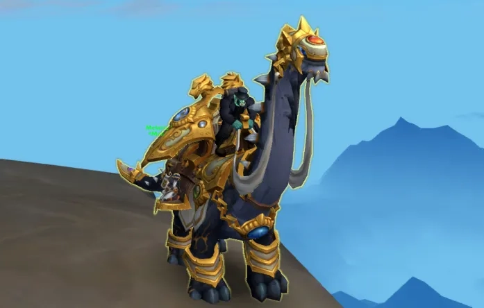 Trader's Gilded Brutosaur mount, the premium Auction House mount in World of Warcraft