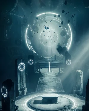 Destiny 2 Shattered Throne Carry service image showing the glowing portal in the final boss arena