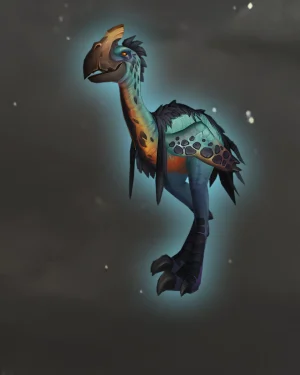 Swift Shorestrider WoW TCG mount, blue and orange tallstrider with glowing aura