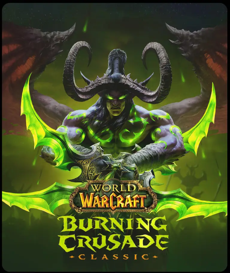 Illidan Stormrage from WoW TBC Classic standing in the Black Temple.