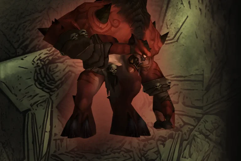 TBC Classic Gruul’s Lair Boost artwork featuring Gruul the Dragonkiller inside Gruul’s Lair