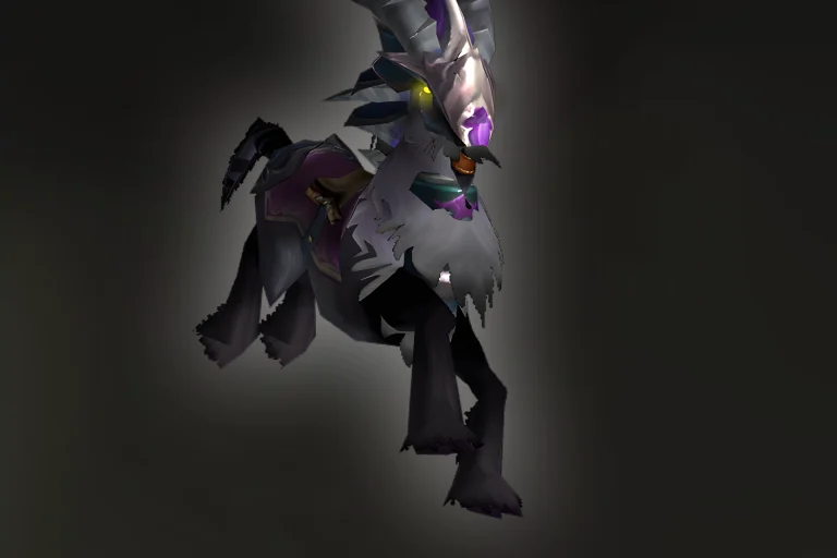 Dark War Talbuk mount from TBC Classic with heavy armor and dark coloration