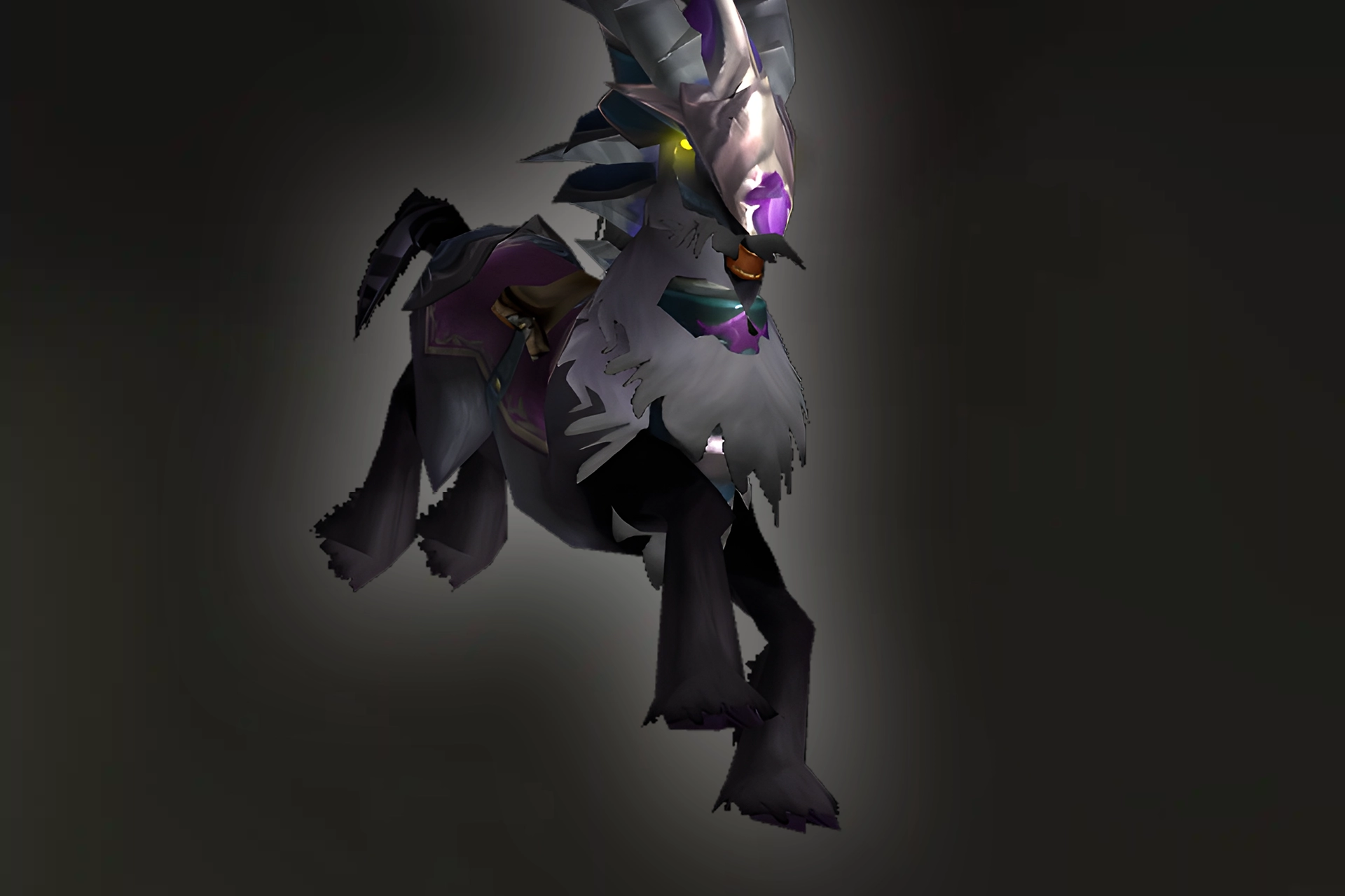 Dark War Talbuk mount from TBC Classic with heavy armor and dark coloration