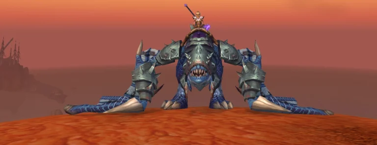 BFA Gladiator riding the Sinister Gladiator's Proto-Drake mount in World of Warcraft