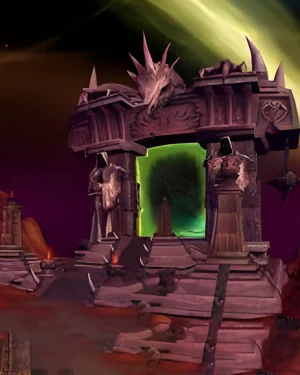 TBC Starter Package showing Dark Portal themed artwork with Burning Crusade Classic leveling and character preparation services
