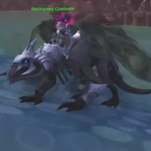 Unchained Gladiator's Soul Eater mount with Unchained Gladiator Rank 1 Title in World of Warcraft