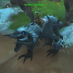 Unchained Gladiator's Soul Eater mount with Verdant Gladiator Rank 1 Title in World of Warcraft