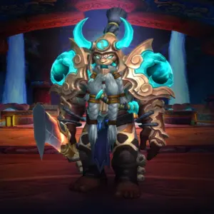 Character wearing great looking current gear with a stylish PvE transmog in World of Warcraft
