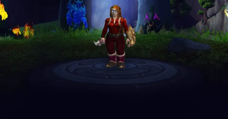 Character wearing great looking current gear with a stylish PvE transmog in World of Warcraft