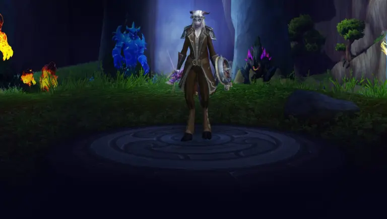 Character wearing great looking current gear with a stylish PvE transmog in World of Warcraft