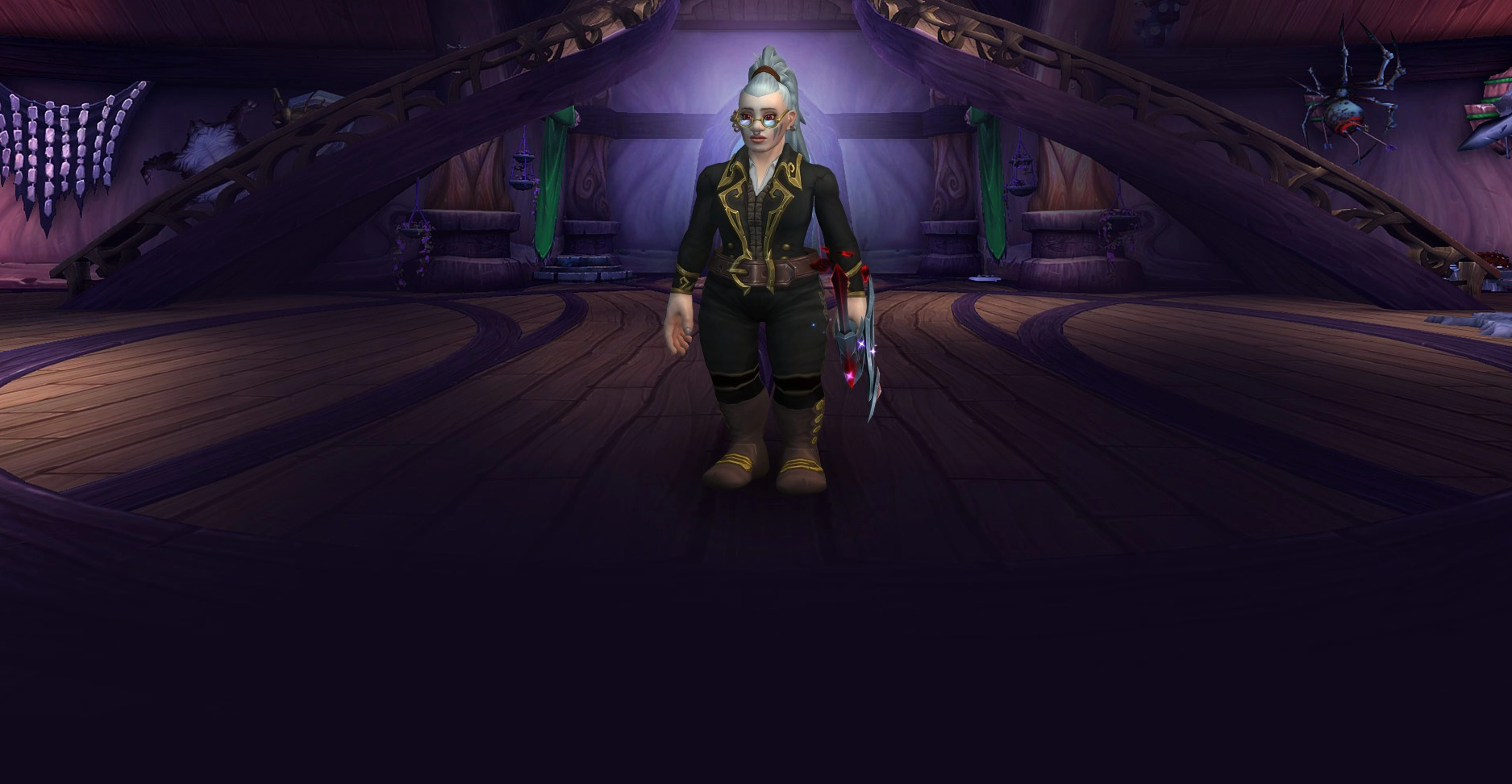 Character wearing great looking current gear with a stylish PvE transmog in World of Warcraft
