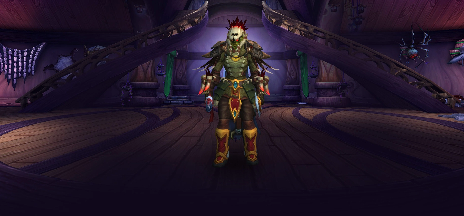 Character wearing great looking current gear with a stylish PvE transmog in World of Warcraft