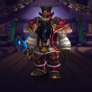 Character wearing great looking current gear with a stylish PvE transmog in World of Warcraft