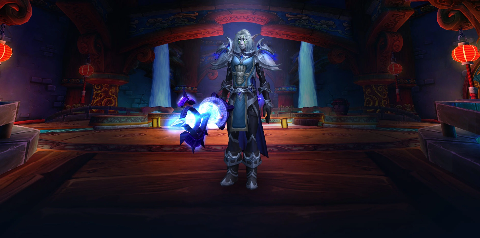 Character wearing great looking current gear with a stylish PvE transmog in World of Warcraft