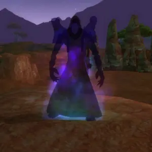 Full PvE Geared Priest in Shadow Form in World of Warcraft"