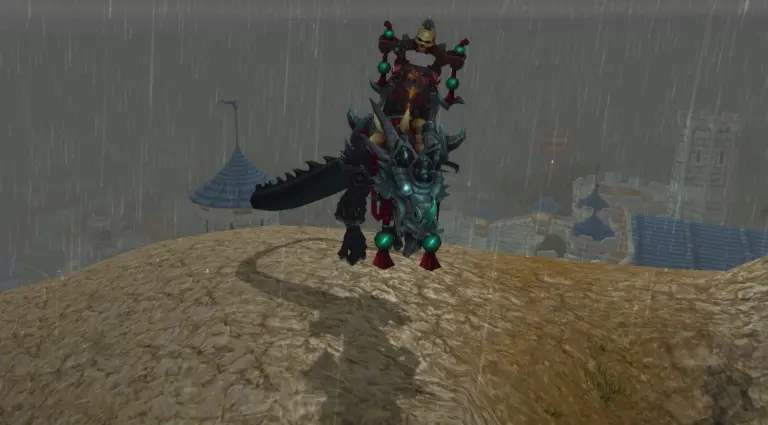 Tyrannical Gladiator's Cloud Serpent with Warrior MoP Challenge Mode Gold Set in World of Warcraft